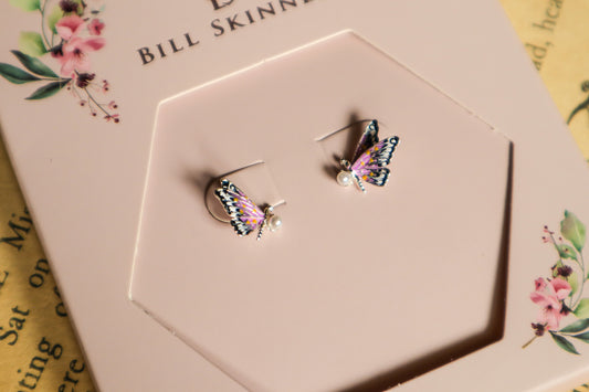 Half Butterfly & Pearl Studs