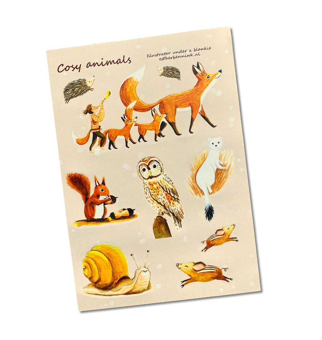 Sticker Sheet - Cosy Animals